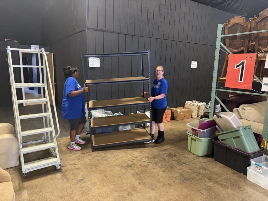 lead united members volunteering and building furniture